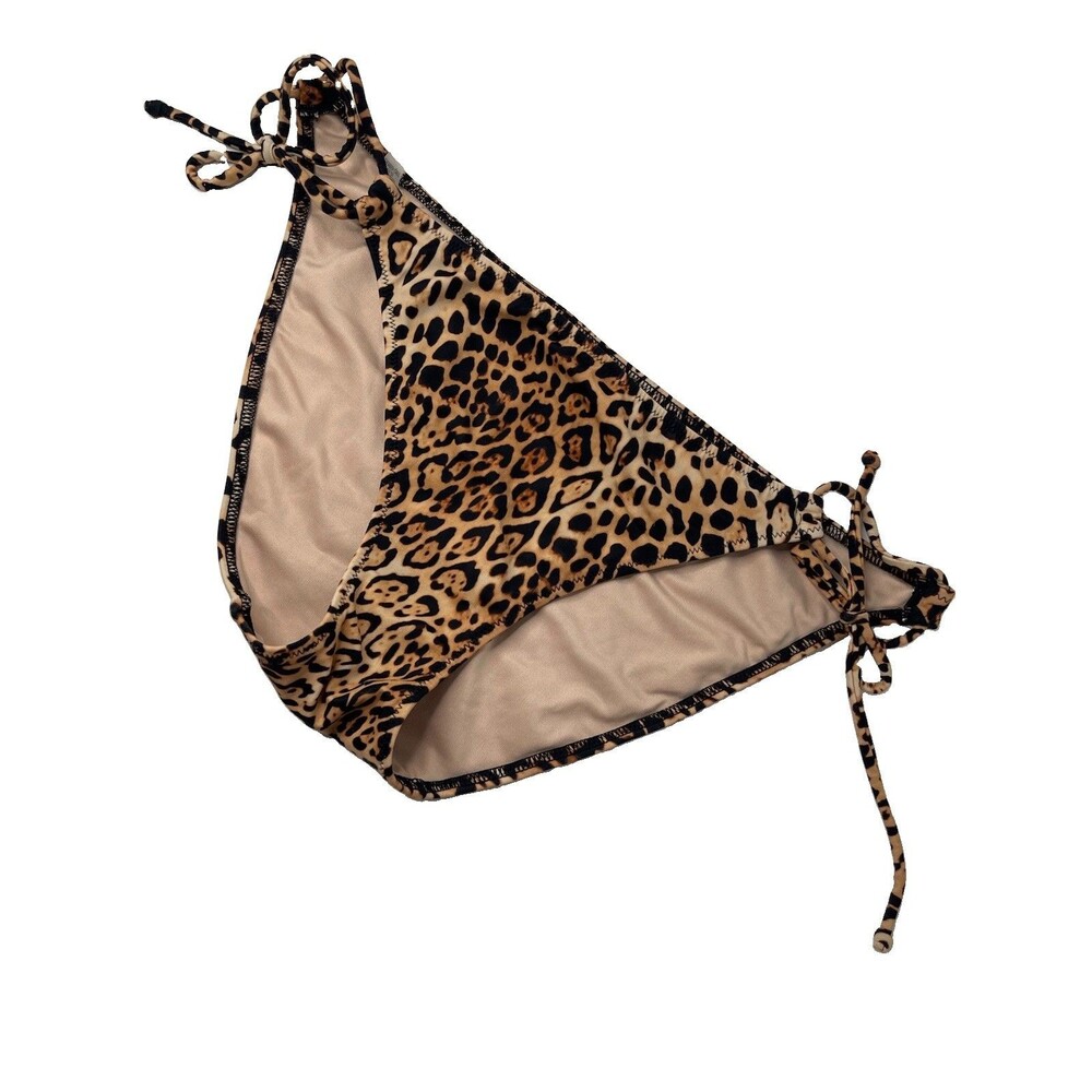 Victorias Secret Women's Medium Cheetah Tie Side Bikini Bottom